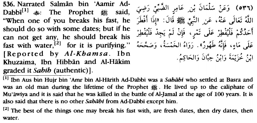 Breaking the Fast with Dates or Water