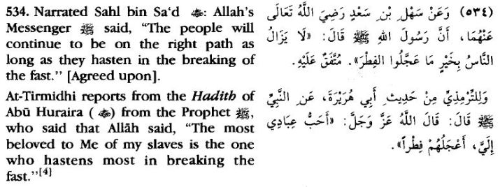 Hastening To Break the Fast