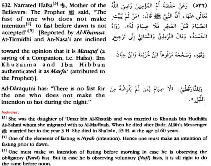 Intention to Fast Ramadhan